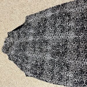 Jennifer Lopez Black and Cream Animal Print Top